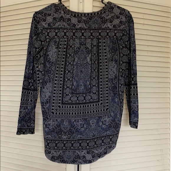 Lucky Brand 3/4 sleeved  boho style top - Picture 4 of 5